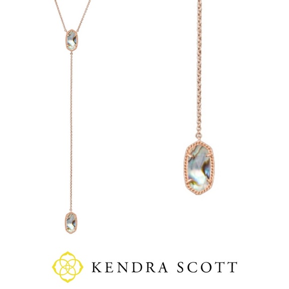 Kendra Scott Jewelry - Kendra Scott Elison Lariat Y Custom Necklace - Rose Gold w/ Abalone Shell - NIB